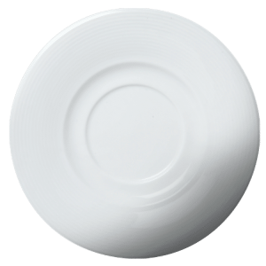 Cameo China Royalmont 5-inch and 6-inch ceramic coffee saucers for restaurant beverage service.
