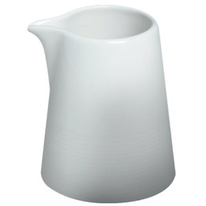 Cameo 5-ounce handleless ceramic creamer for restaurant beverage service.