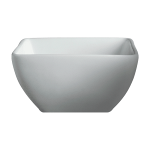 Cameo China square ceramic bowls in various sizes, suitable for restaurant service.