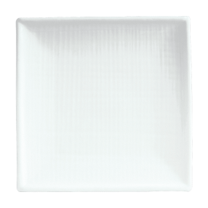 Cameo China square embossed ceramic plates, models 700-101N and 700-121N, suitable for upscale dining.