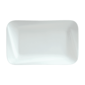 Cameo China slant rectangular ceramic platters in various sizes, suitable for restaurant service.