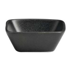 Cameo China 4-ounce black square ceramic sauce dish from the Onyx collection for restaurant service.