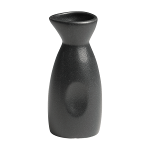 Cameo China short ceramic sake bottles in 4 oz and 8 oz sizes for restaurant service.