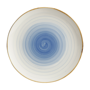 Cameo China customizable ceramic coupe plates in 10” and 12” sizes for restaurant service.