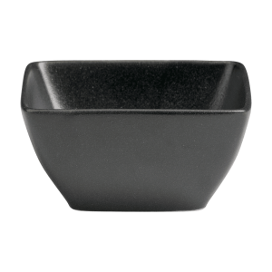 Cameo China 12-ounce black square ceramic bowl for restaurant service.