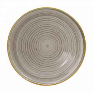 Cameo China dark grey gourmet plate, available in 8¼” and 10¼” sizes, for restaurant service.