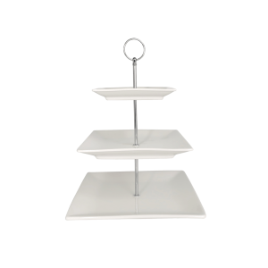 Cake Stand, 3-Tier, Plate 6" x Plate 8.25" x 10" (Square)
